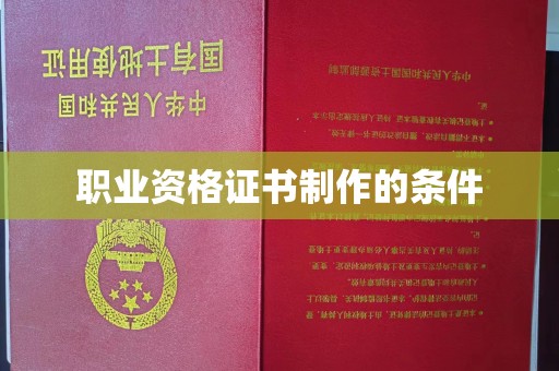 彬县职业资格证书制作的条件